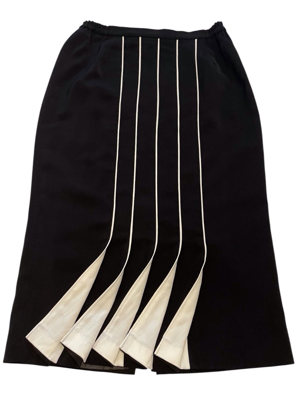 Donna Vinci Couture Black Women's Skirt with White Stripes, 12 - Picture 3 of 10